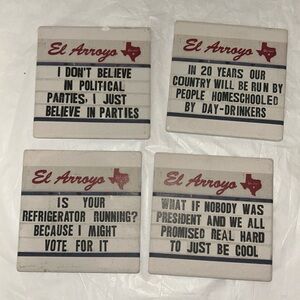 El Arroyo Famous Sign Fan Favorites Coaster Set of 4 Austin TX Funny Gift